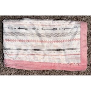 SL Home Fashions Reversible Baby Blanket Gray Pink Arrow‎ White Lovey Arrow Soft